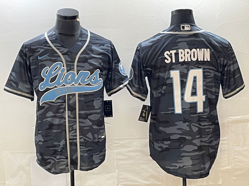 Men Detroit Lions #14 St Brown Camo Nike 2023 Co Branding Game NFL Jersey style 1->detroit lions->NFL Jersey